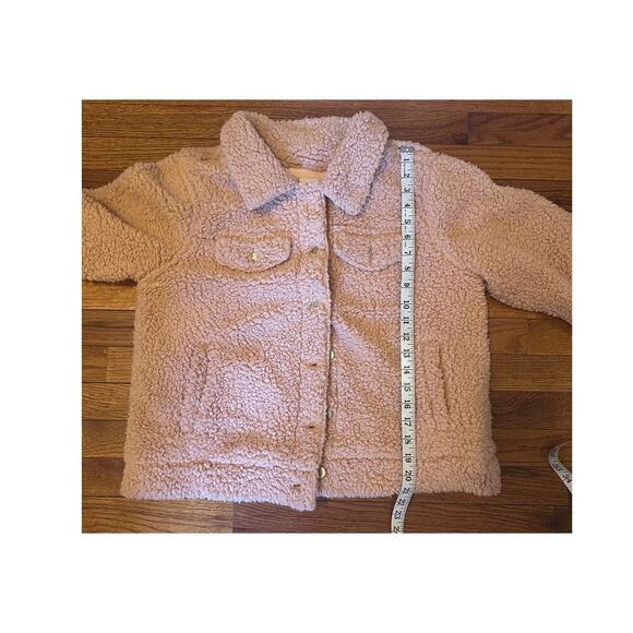 Hem & Thread Jacket Size medium Pink Cropped Button Front Collar - Picture 4 of 14